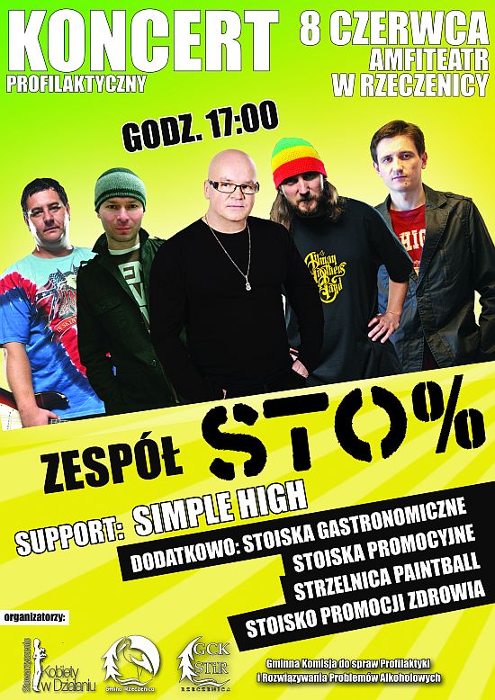 zaproszenie na koncert zespołu STO%